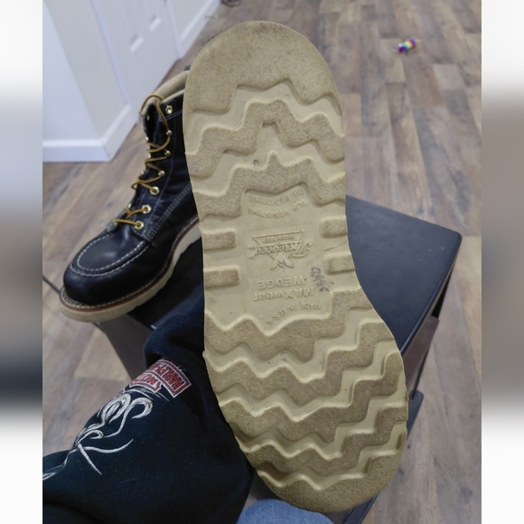 Thorogood Navy Leather American Heritage 6" work Boots Soft Toe Size 9.5 9 1/2 - Picture 5 of 6